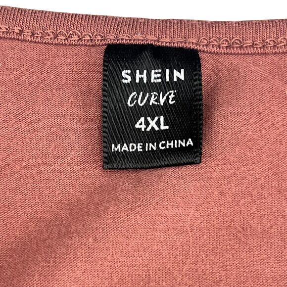 SHEIN Top 4XL Dusty Rose Crisscross V-Neck Tank Blouse Boho Indie Streetwear - Picture 7 of 9